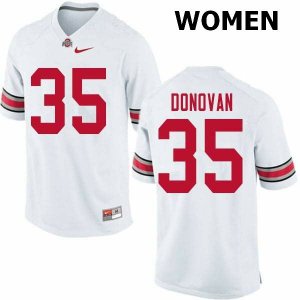 Women's Ohio State Buckeyes #35 Luke Donovan White Nike NCAA College Football Jersey Stability ZNF0344JJ